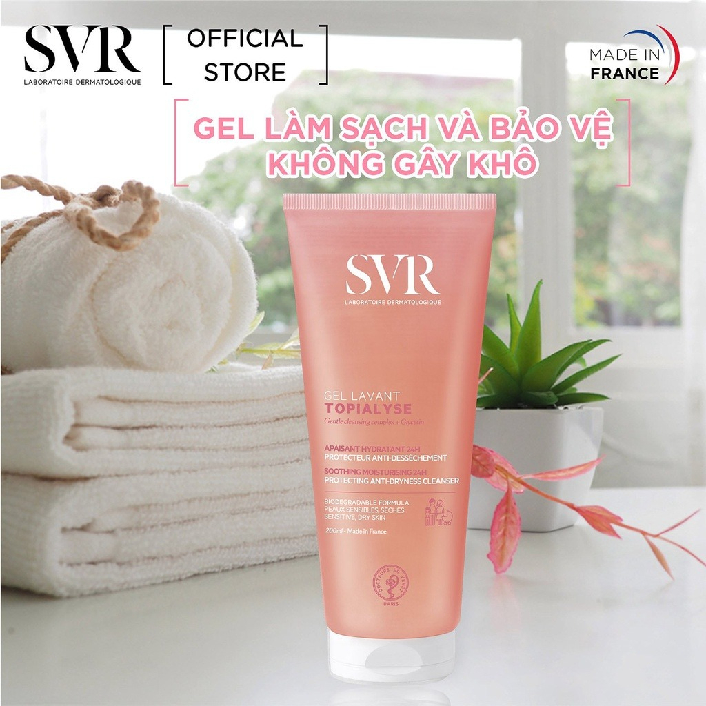 Gel Rửa Mặt SVR Làm Sạch Da Không Chứa Xà Phòng 