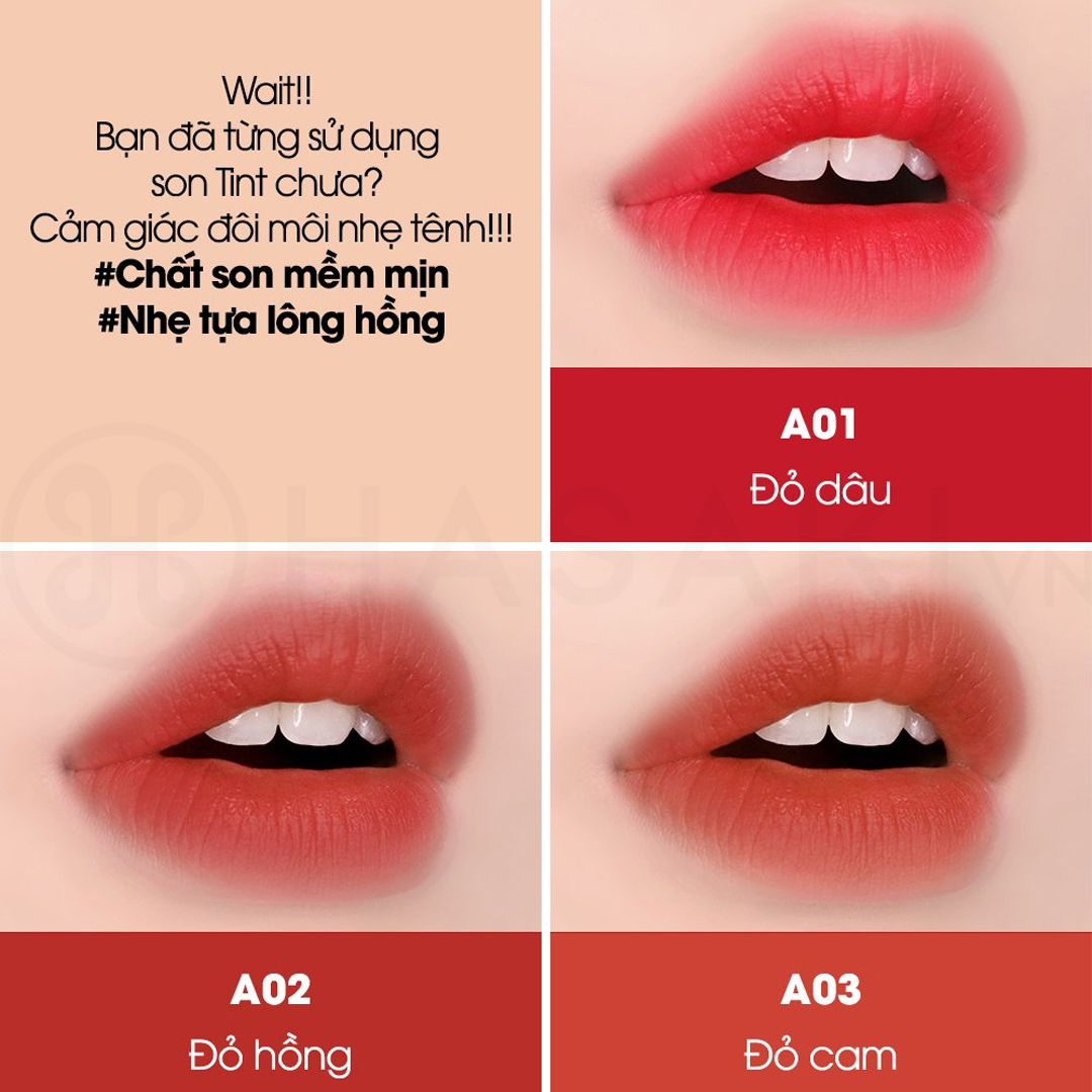 Bảng màu Son Kem Lì Black Rouge Air Fit Velvet Version 1 The Red 